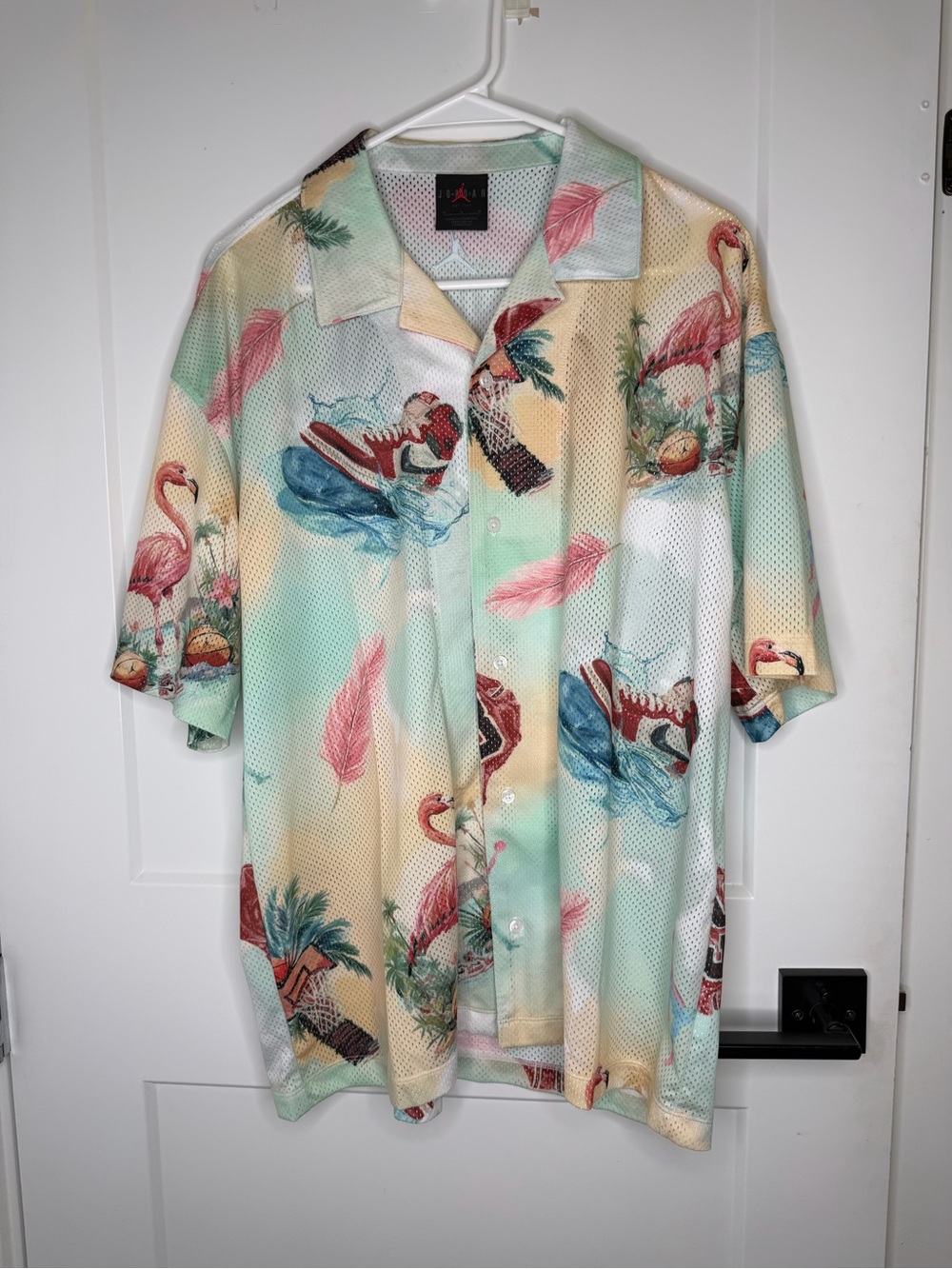 Jordan Men’s Pastel Flamingo Print Button-Up Shirt
